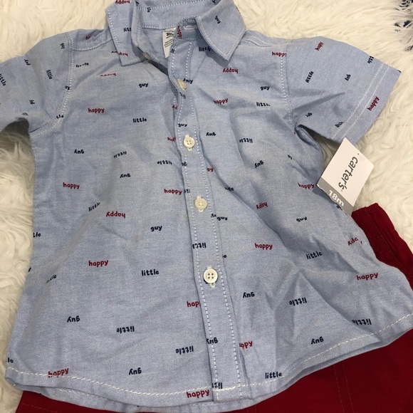Carter’s Happy Little Guy Shirt Short Set NWT - Picture 2 of 6